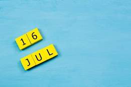 16 jul spelled in blocks